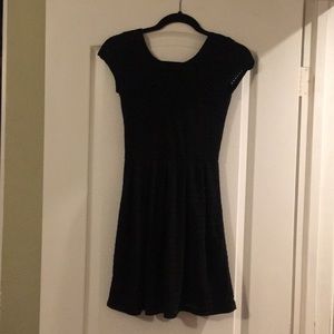 Love Ady Black Eyelet Fit & Flare Dress